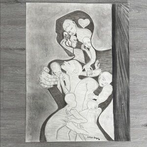 Abstract Charcoal Art by